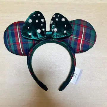디즈니 머리띠 그린 체크 해외