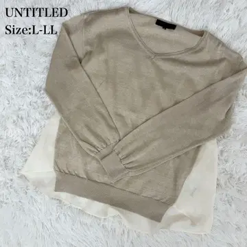 UNTITLED 니트 베이지 쉬폰 절개 여성용 L~LL
