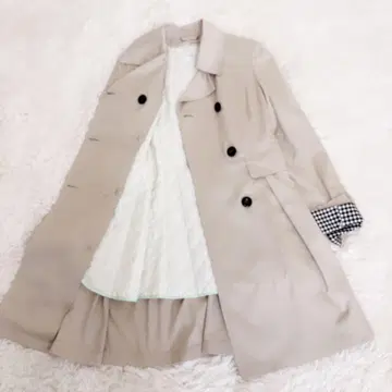 PERSON'S 베이지 더블 브레스트 트렌치코트 사이즈 S 택 포함