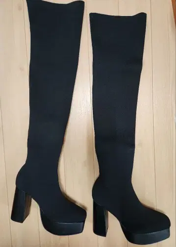 EGOIST 블랙 니하이 부츠 사이즈 3