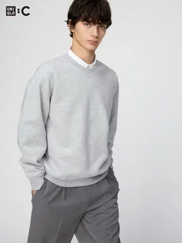 미사용 새상품 UNIQLO C 오버 사이즈 스웨트 셔츠 03 그레이 XL