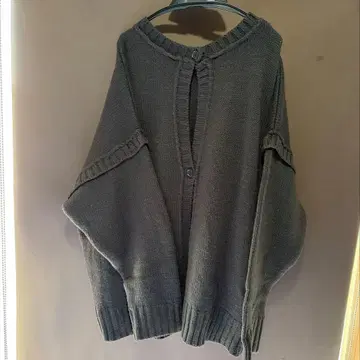 다크 그레이 오버 사이즈 니트 가디건