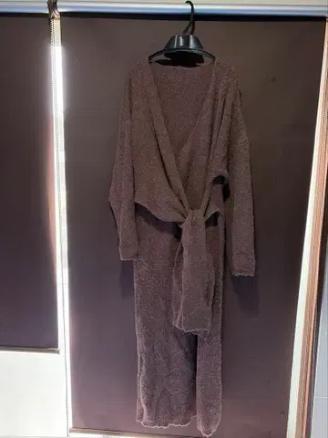 브라운 니트 롱 원피스 긴팔