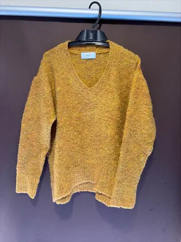 머스타드 V넥 니트 스웨터