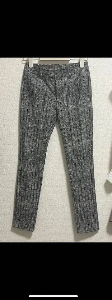 인디비 INDIVI 체크 무늬 스트레이트 팬츠