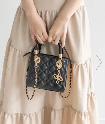 RANDA 2WAY 퀼팅 미니백 블랙