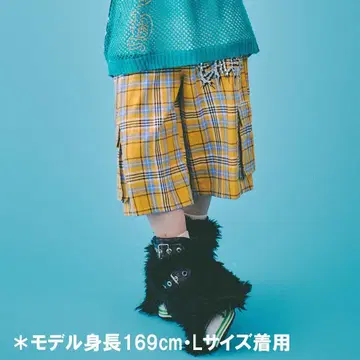 GALFY 고리 중2병 체크 하프 팬츠 YELLOW CHECK