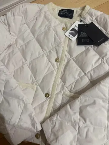 [ TAION x anuans ] 노카라 퀼팅 숏 다운 white