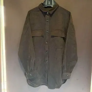 브라운 코듀로이 긴팔 셔츠