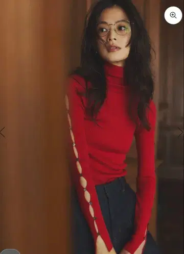 [ 미사용 새상품 ] 아뉴앙스 슬래시 리브 니트탑 레드