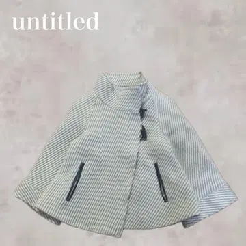 언타이틀 헤링본 무늬 하이넥 숏코트 토글 버튼