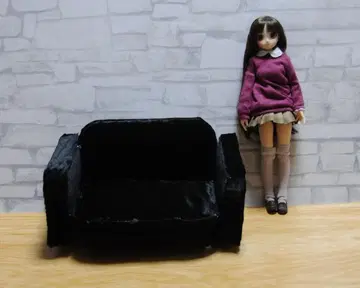 1/6 인형용 2인용 블랙 소파
