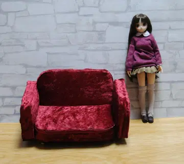 1/6 인형용 소파 2인용 빨간색