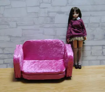 1/6 인형용 소파 2인용 핑크