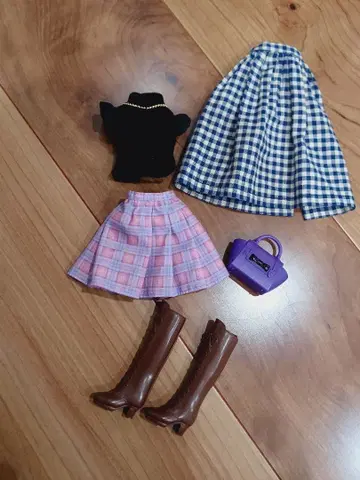 리카짱 옷 갈아입기 의류 세트 리카짱 의류 부츠 스커트 가방 상의