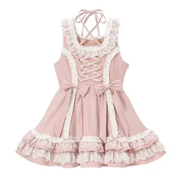 유메텐보 Dear My Love 밀푀유 프릴 오버롤 스커트 mini