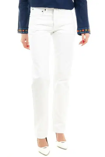 PORTS 1961 테이퍼드 핏 화이트 청바지 W24 약간 여유 있음