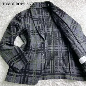 [ 새상품급 ] 투모로우랜드 니트 테일러드 자켓 2B 체크 무늬 L