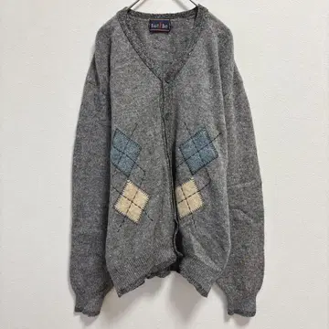 이스트 보이 가디건 울 혼방 자수 그레이 프리 루즈핏 일본제
