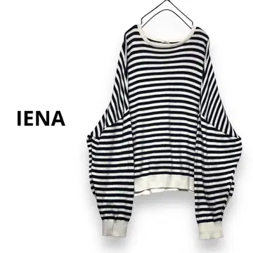 정가 14,300엔 IENA 코튼 보더 크루넥 풀오버