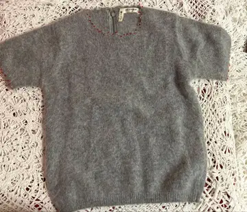 CHILD WOMAN 그레이 니트 베스트 반팔