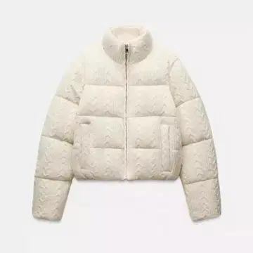 ZARA 도트 무늬 퀼팅 아노락