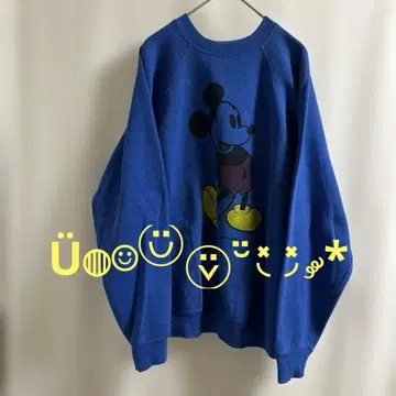 80s 90s 빈티지 미키 mickey 맨투맨 블루