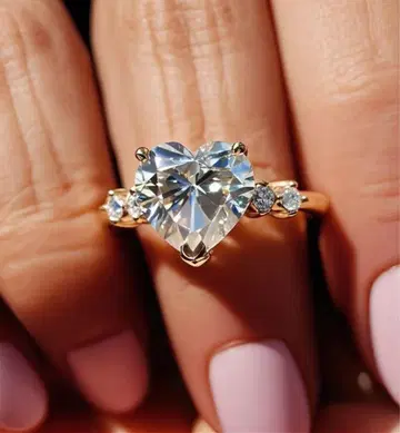 FJ 고품질 큐빅 지르코니아 반지 하트형
