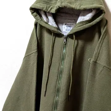 챔피온 Champion 로고 자수 풀 집업 후드티 그린 XL 구제 의류