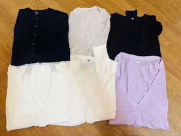 [ 6개 묶음 판매 ] UNIQLO 라이트 V넥 가디건 5종 덤 1개 M