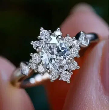 FJ 고품질 큐빅 지르코니아 오벌 컷 반지