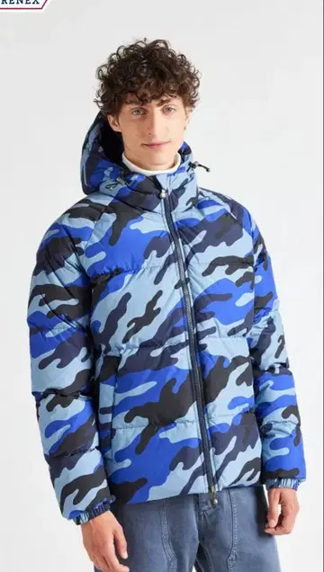 피레넥스 huuo18 sten2 print camo blue 다운