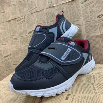 새상품 남성용 25.0cm 경량 벨크로 테이프 스니커즈 블랙 1255