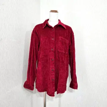 Eddie Bauer 굵은 폭 코듀로이 셔츠 긴팔 (M) 레드