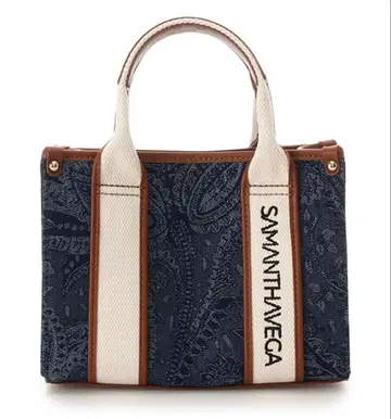 SAMANTHAVEGA 로고 테이프 자카드 조 토트백(소)