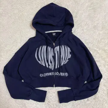 LUV IS TRUE CH 2-WAY CROP HOOD ZIP UP