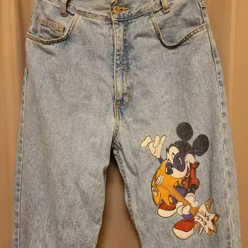 [ Mickey ] 미키마우스 프린트 스트레이트 데님 M