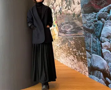 블랙 롱 스커트 L 사이즈 MUJI