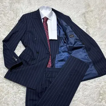 수트 컴퍼니 더블 브레스트 수트 상하의 Super120 s 네이비 L