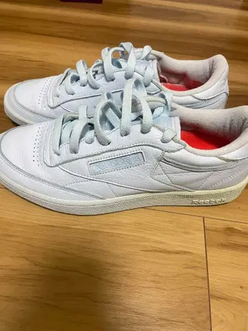 리복 블루 화이트 가죽 스니커즈