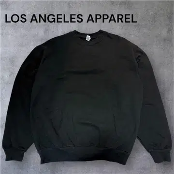 LOS ANGELES APPAREL 블랙 맨투맨 14oz