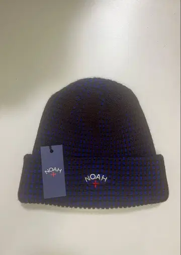 NOAH 브라운 블루 니트 모자