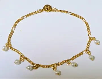 골드 도금 펄 장식 체인 팔찌