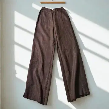 프레임워크 린넨 100% 와이드 팬츠 다크 브라운 올 시즌