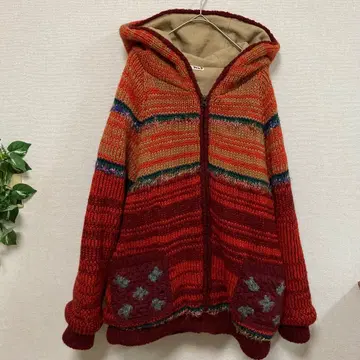 TITICACA 후드 부착 니트 자켓 L