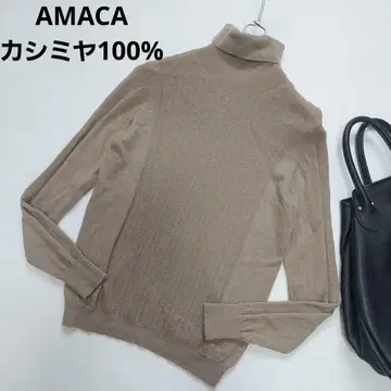 AMACA 아마카 캐시미어 100% 얇은 소재 터틀넥 니트 삼양상회