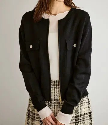 로페피크닉 미사용 새상품 [WEB 한정판] 밀라노 리브 집업 가디건