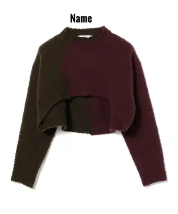미사용 Name.ShortKnitSP 와인x브라운