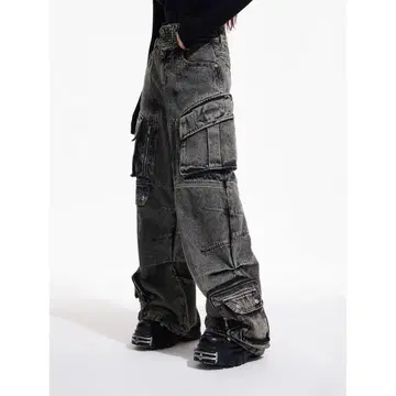 [ 당일 발송 가능 ] peoplestyle 데님 워시드 가공 XS