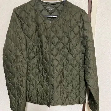 유니클로 퀼팅 자켓 WARM PADDED 올리브
